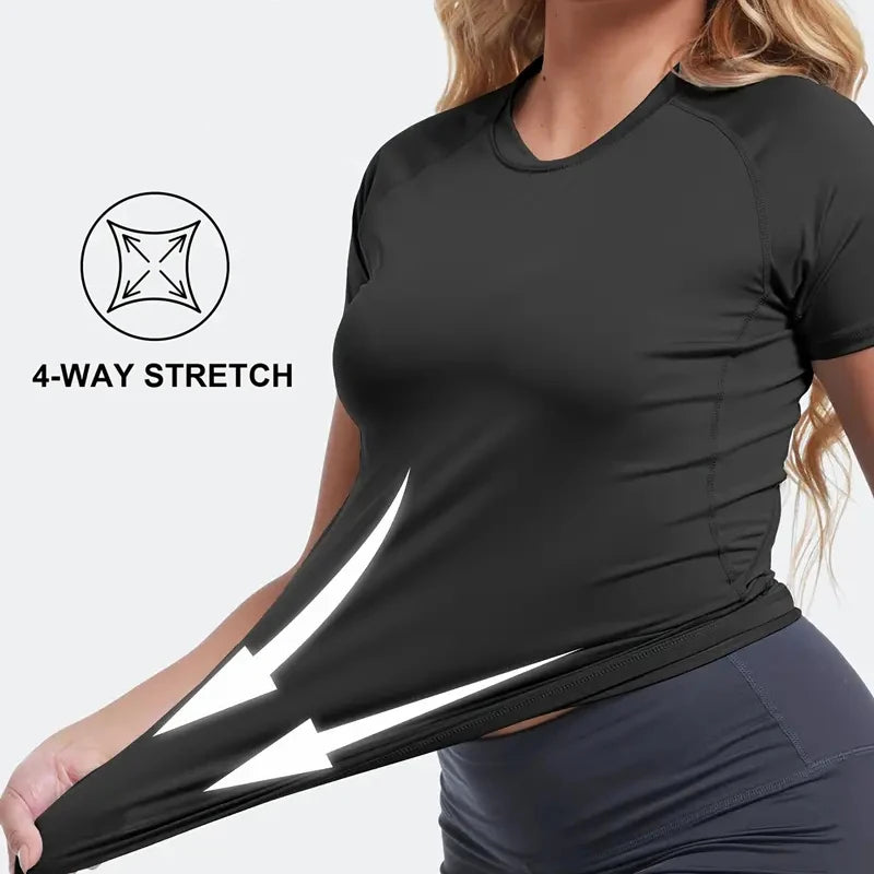 Camiseta de Compressão Feminina Manga Curta
