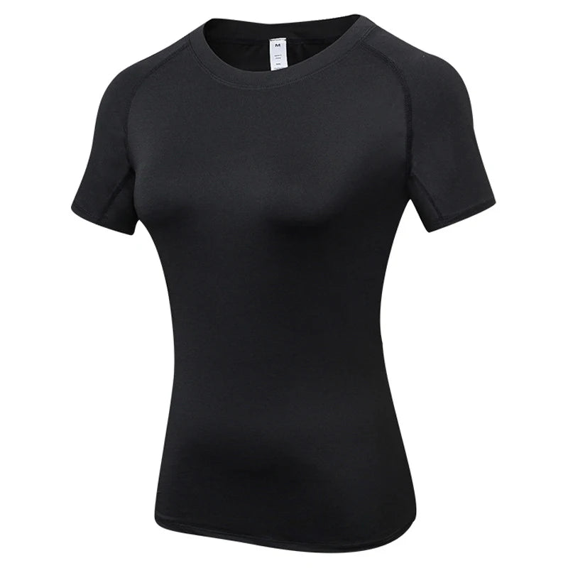 Camiseta de Compressão Feminina Manga Curta