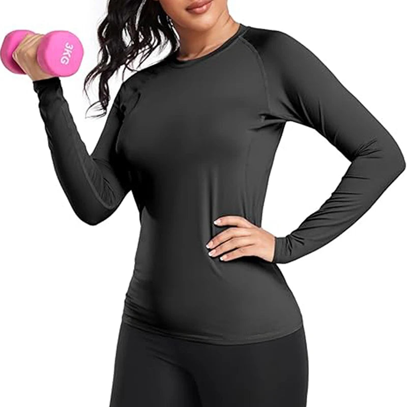 Camiseta de Compressão Feminina Manga Longa