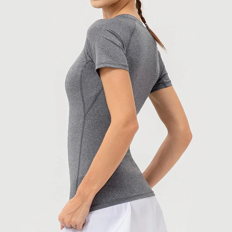 Camiseta de Compressão Feminina Manga Curta
