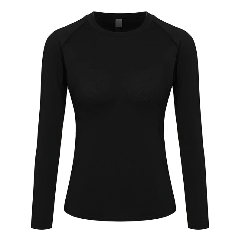 Camiseta de Compressão Feminina Manga Longa