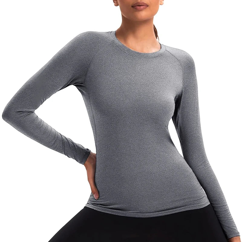 Camiseta de Compressão Feminina Manga Longa