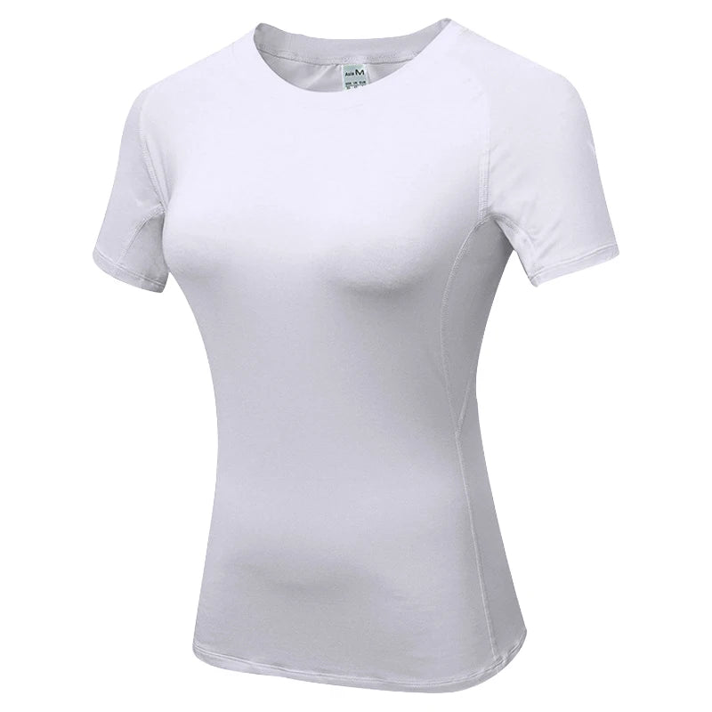 Camiseta de Compressão Feminina Manga Curta